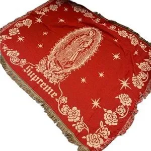 Supreme - 送料込 supreme Virgin Mary Blanket red Supreme Virgin Mary Blanket For $50! In Store Now !